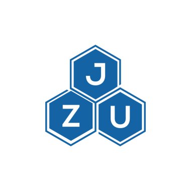 Beyaz arkaplan üzerine JZU harf logosu tasarımı. JZU yaratıcı harf logosu. JZU vektör harfi tasarımı..