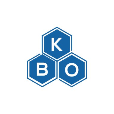 Beyaz arkaplan üzerinde KBO harf logosu tasarımı. KBO yaratıcı harflerin baş harfleri logo kavramı. KBO vektör harfi tasarımı.