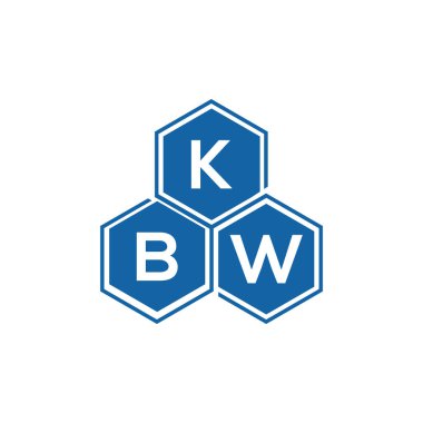 Beyaz arkaplan üzerinde KBW harf logosu tasarımı. KBW yaratıcı harflerin baş harfleri logo kavramı. KBW vektör harf tasarımı.