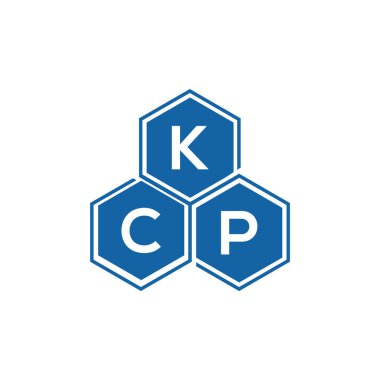 Beyaz arkaplan üzerinde KCP harf logosu tasarımı. KCP yaratıcı harf logo kavramı. KCP vektör harf tasarımı.