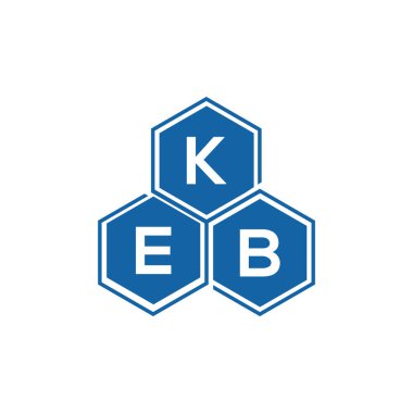 Beyaz arkaplan üzerinde KEB harf logosu tasarımı. KEB yaratıcı harf logo kavramı. KEB vektör harf tasarımı.