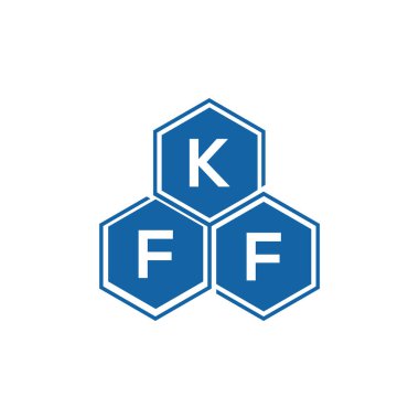 Beyaz arkaplan üzerinde KFF harf logosu tasarımı. KFF yaratıcı harflerin baş harfleri logo kavramı. KFF vektör tasarımı.