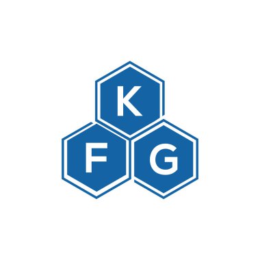Beyaz arkaplan üzerinde KFG harf logosu tasarımı. KFG yaratıcı harf logo kavramı. KFG vektör harf tasarımı.
