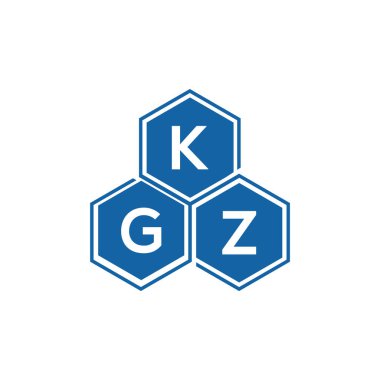 Beyaz arkaplanda KGZ harf logosu tasarımı. KGZ yaratıcı harflerin baş harfleri logo kavramı. KGZ vektör harf tasarımı.
