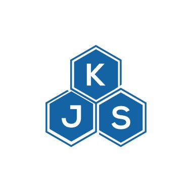 Beyaz arkaplanda KJS harf logosu tasarımı. KJS yaratıcı harflerin baş harfleri logo konsepti. KJS vektör harf tasarımı.