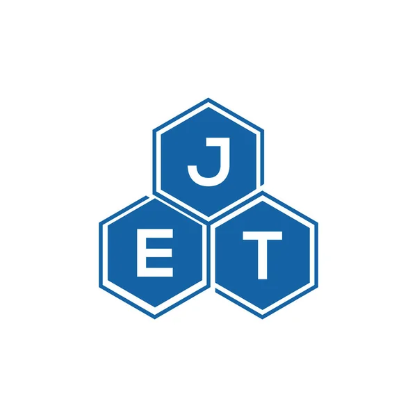 Jet Brief Logo Design Auf Weißem Hintergrund Jet Kreative Initialen — Stockvektor