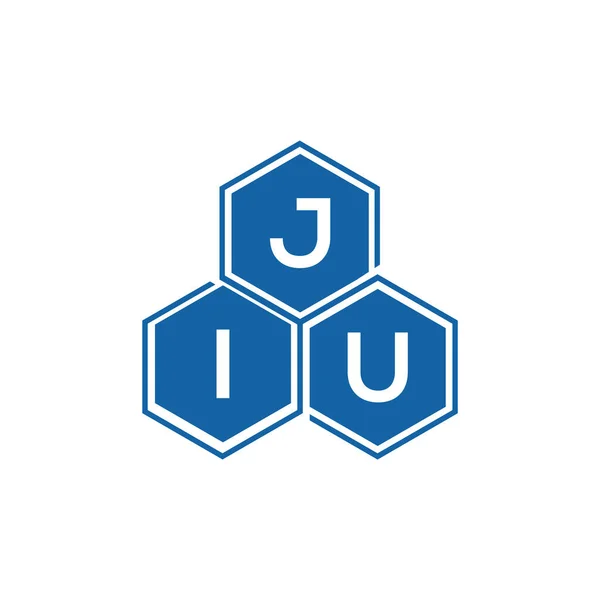 Jiu Letter Logo Design White Background Jiu Creative Initials Letter — Stock Vector