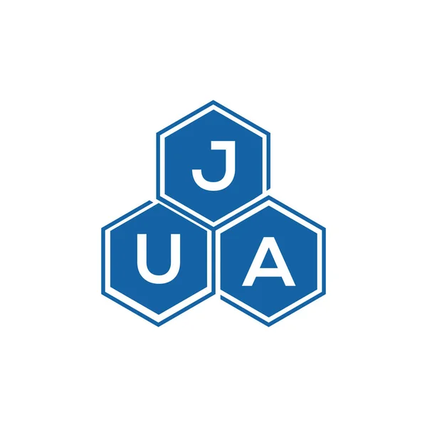 Дизайн Логотипу Jua Білому Фоні Творчі Ініціали Jua Букви Концепт — стоковий вектор