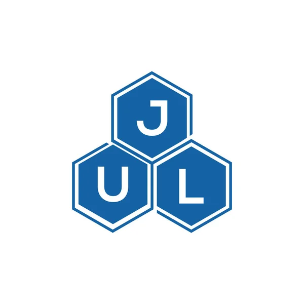 Дизайн Логотипу Літери Jul Білому Фоні Дизайн Векторної Літери Jul — стоковий вектор