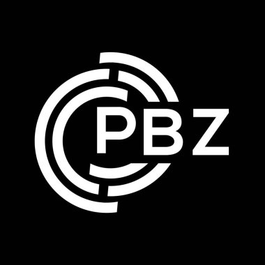 PBZ harf logosu tasarımı. PBZ monogram harflerin baş harfleri logo kavramı. Siyah arkaplanda PBZ harf tasarımı.