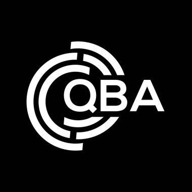 QBA harf logosu tasarımı. QBA başharflerinin baş harfleri logo konsepti. QBA harf dizaynı siyah arkaplan.