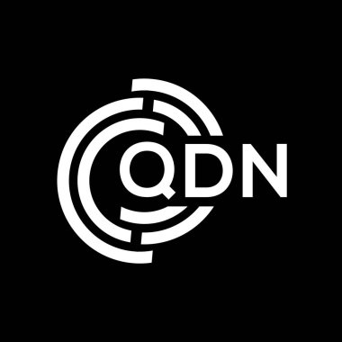 QDN harf logo tasarımı. QDN monogram harflerin baş harfleri logo kavramı. QDN harf dizaynı siyah arkaplan.