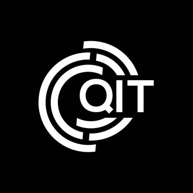 QIT harf logo tasarımı. QIT başharflerinin baş harfleri logo konsepti. QIT harf dizaynı siyah arkaplan.