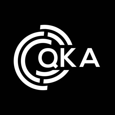 QKA harf logosu tasarımı. QKA başharflerin baş harfleri logo konsepti. QKA harf dizaynı siyah arkaplan.