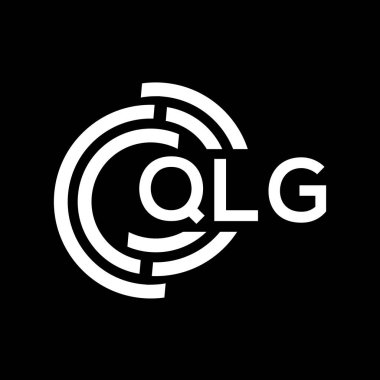 QLG harf logo tasarımı. QLG monogram harflerin baş harfleri logo kavramı. QLG harf dizaynı siyah arkaplan.