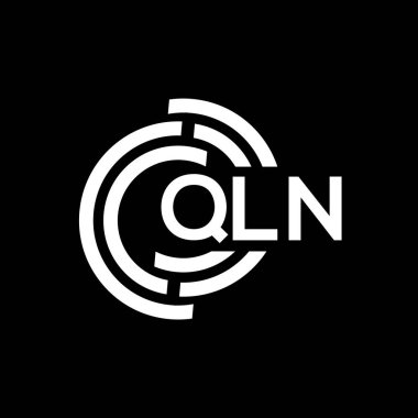 QLN harf logo tasarımı. QLN monogram harflerin baş harfleri logo kavramı. QLN harf dizaynı siyah arkaplan.