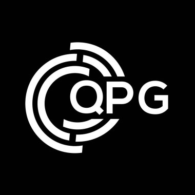 QPG harfi logo tasarımı. QPG monogram harflerin baş harfleri logo kavramı. QPG harf dizaynı siyah arkaplan.