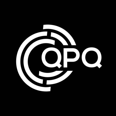 QPQ harfi logo tasarımı. QPQ monogram harflerin baş harfleri logo kavramı. QPQ harf dizaynı siyah arkaplan.