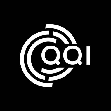QQI harf logosu tasarımı. QQI monogram harflerin baş harfleri logo kavramı. QQI harf dizaynı siyah arkaplan.