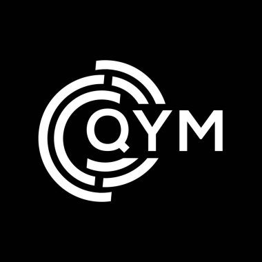 QYM harf logosu tasarımı. QYM monogram harflerin baş harfleri logo kavramı. QYM harf dizaynı siyah arkaplan.