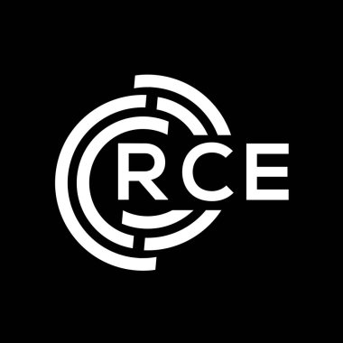 RCE mektup logosu tasarımı. RCE monogram harflerin baş harfleri logo kavramı. Siyah arkaplanda RCE harf tasarımı.