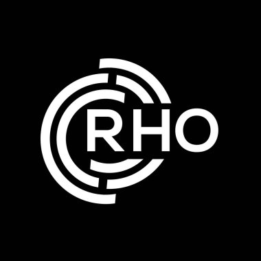 RHO harf logosu tasarımı. RHO monogram harflerin baş harfleri logo kavramı. Siyah arkaplanda RHO harf tasarımı.