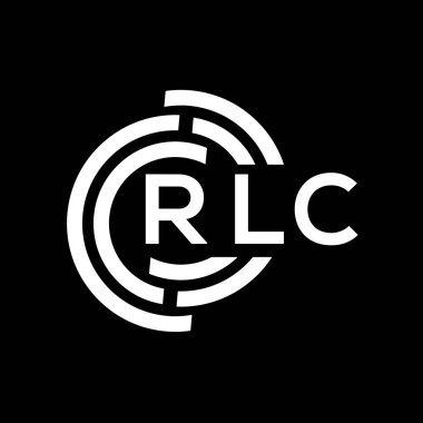 RLC harf logosu tasarımı. RLC monogram harflerin baş harfleri logo kavramı. Siyah arkaplanda RLC harf tasarımı.