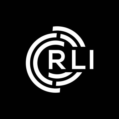 RLI harf logosu tasarımı. RLI monogram harflerin baş harfleri logo kavramı. Siyah arkaplanda RLI harf tasarımı.