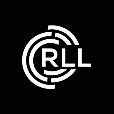 RLL harfli logo tasarımı. RLL monogram harflerin baş harfleri logo kavramı. Siyah arkaplanda RLL harf tasarımı.