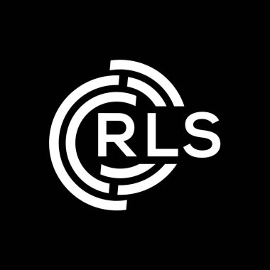 RLS harfi logo tasarımı. RLS monogram harflerin baş harfleri logo kavramı. Siyah arkaplanda RLS harf tasarımı.