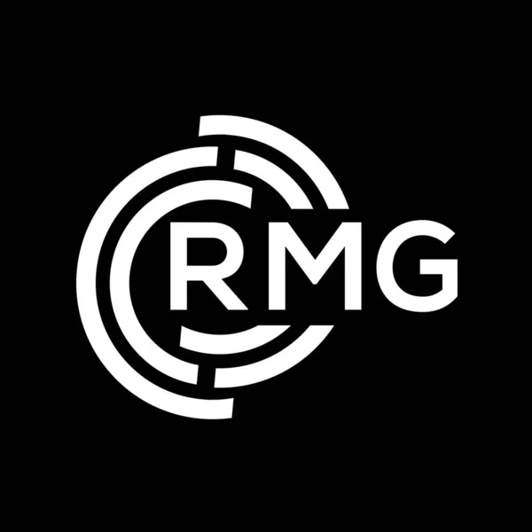 RMG harfli logo tasarımı. RMG monogram harflerin baş harfleri logo kavramı. Siyah arkaplanda RMG harf tasarımı.