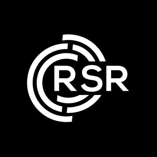 Rsr字母标识设计 Rsr单字首字母首字母标识概念 黑色背景的Rsr字母设计 — 图库矢量图片