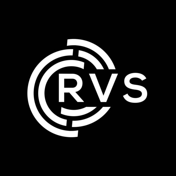 RVS letter logo design. RVS monogram initials letter logo concept. RVS letter design in black background.