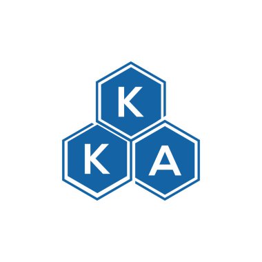 Beyaz arkaplanda KKA harf logosu tasarımı. KKA yaratıcı harflerin baş harfleri logo kavramı. KKA harf tasarımı.