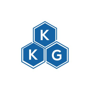 Beyaz arkaplanda KKG harfi logo tasarımı. KKG yaratıcı harflerin baş harfleri logo kavramı. KKG harf tasarımı.