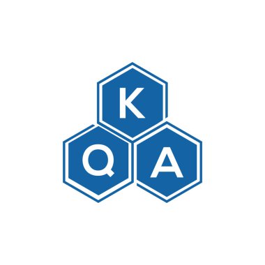 Beyaz arkaplanda KQA harf logosu tasarımı. KQA yaratıcı harflerin baş harfleri logo kavramı. KQA harf tasarımı.