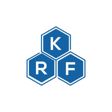 Beyaz arkaplanda KRF harf logosu tasarımı. KRF yaratıcı harflerin baş harfleri logo kavramı. KRF harf tasarımı.