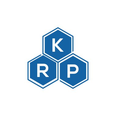 Beyaz arkaplanda KRP harf logosu tasarımı. KRP yaratıcı harflerin baş harfleri logo kavramı. KRP harf tasarımı.