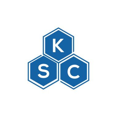 Beyaz arkaplanda KSC harf logosu tasarımı. KSC yaratıcı harflerin baş harfleri logo kavramı. KSC harf tasarımı.