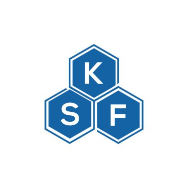 Beyaz arkaplanda KSF harf logosu tasarımı. KSF yaratıcı harflerin baş harfleri logo kavramı. KSF harf tasarımı.