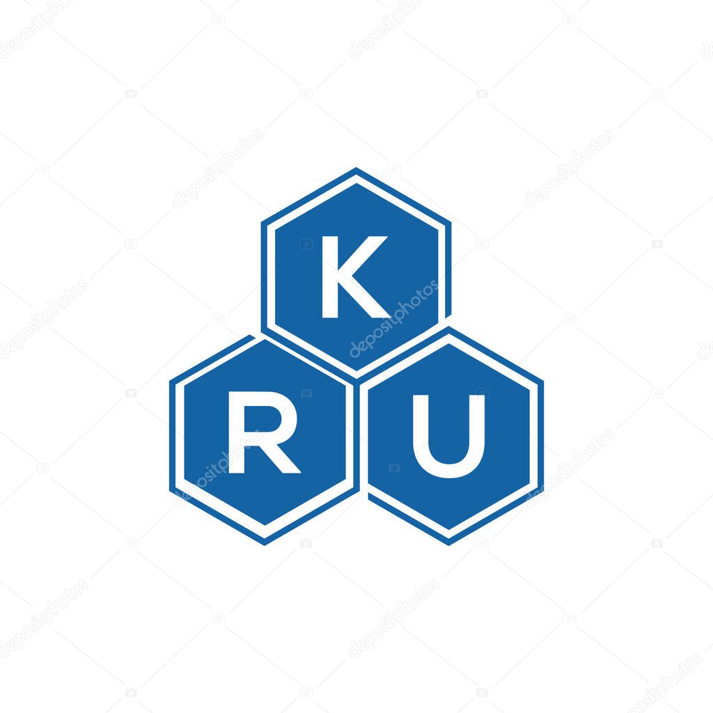 KRU letter logo design on white background. KRU creative initials letter logo concept. KRU letter design.