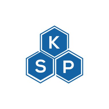 Beyaz arkaplanda KSP harf logosu tasarımı. KSP yaratıcı harflerin baş harfleri logo kavramı. KSP harf tasarımı.