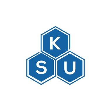 Beyaz arkaplanda KSU harf logosu tasarımı. KSU yaratıcı harflerin baş harfleri logo kavramı. KSU harf tasarımı.