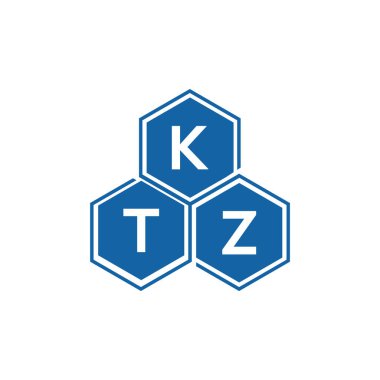 Beyaz arkaplanda KTZ harf logosu tasarımı. KTZ yaratıcı harflerin baş harfleri logo kavramı. KTZ harf tasarımı.