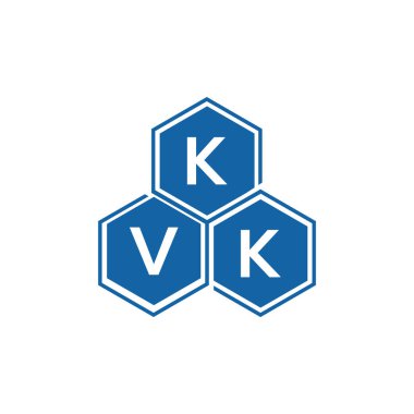 Beyaz arkaplanda KVK harf logosu tasarımı. KVK yaratıcı harflerin baş harfleri logo kavramı. KVK harf tasarımı.