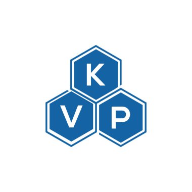 Beyaz arkaplanda KVP harf logosu tasarımı. KVP yaratıcı harflerin baş harfleri logo kavramı. KVP harf tasarımı.