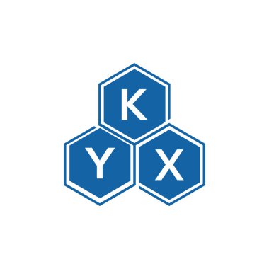 Beyaz arkaplanda KYX harfli logo tasarımı. KYX yaratıcı harflerin baş harfleri logo kavramı. KYX harf tasarımı.