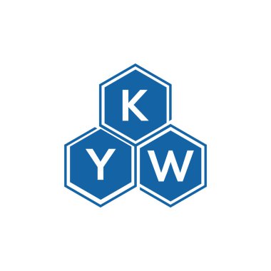 Beyaz arkaplanda KYW harf logosu tasarımı. KYW yaratıcı harflerin baş harfleri logo kavramı. KYW harf tasarımı.