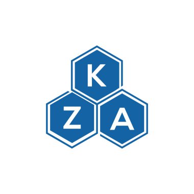 Beyaz arkaplanda KZA harf logosu tasarımı. KZA yaratıcı harflerin baş harfleri logo kavramı. KZA harf tasarımı.