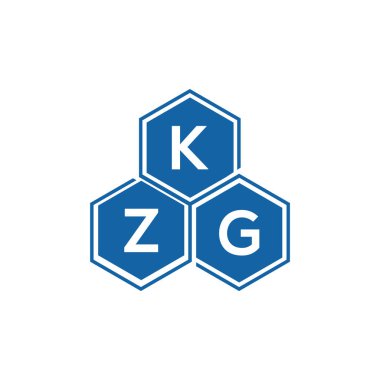 Beyaz arkaplanda KZG harf logosu tasarımı. KZG yaratıcı harflerin baş harfleri logo kavramı. KZG harf tasarımı.